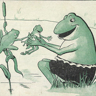 Vintage Frösche Zwillinge Gratulationen Gruß Karte