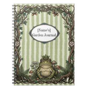Vintage Froschkönig Botanisches Journal Notizblock