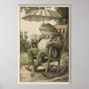 Vintage-Froschkunst-Druck, viktorianischer Frosch Poster