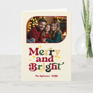 Vintage Frost & Bright Retro Weihnachts-Foto Feiertagskarte