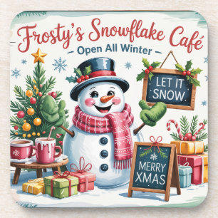 Vintage Frosty's Schneeflocken Café Getränkeuntersetzer