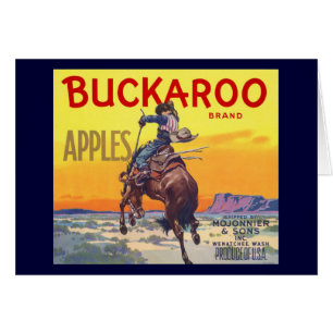 Vintage-Fruchkisten-Etiketten-Kunst, Buckaroo-Äpfe