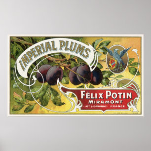 Vintage Frucht-Kisten-Aufkleber-Kunst, Poster