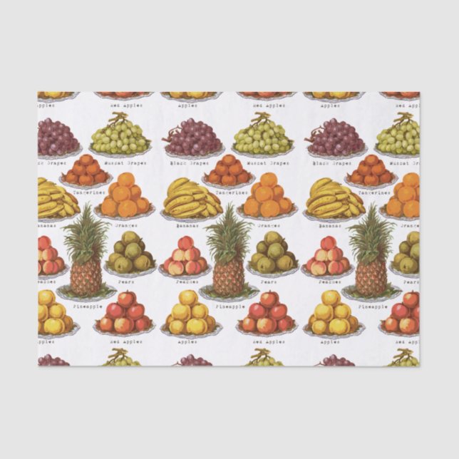 Vintage Frucht Seidenpapier (Vorderseite)