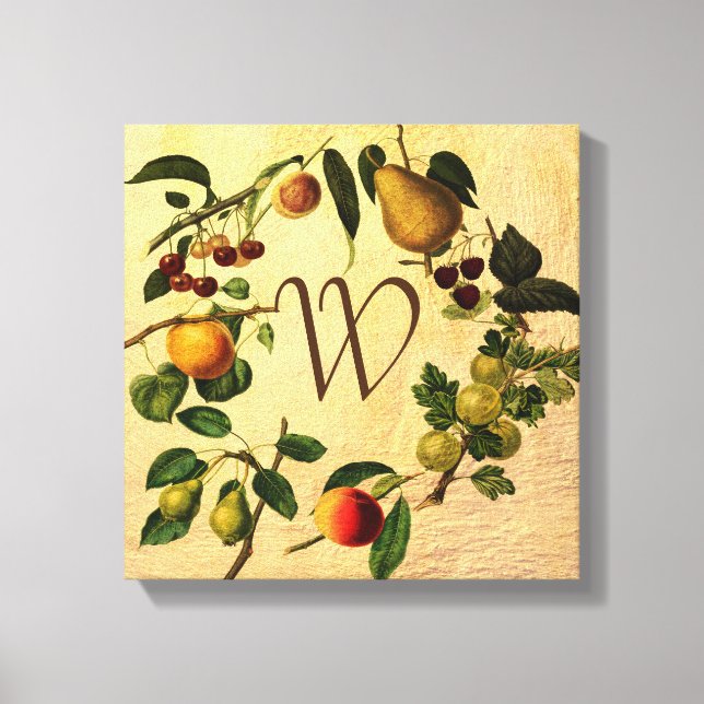 Vintage Fruchtdesignkunst Leinwanddruck (Vorderseite)
