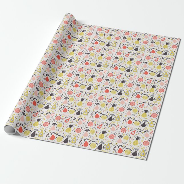 Vintage Früchte, Blume: nahtlos. Geschenkpapier (Ungerollt)