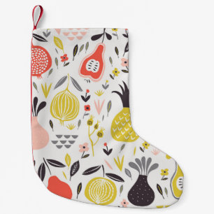 Vintage Früchte, Blume: nahtlos. Kleiner Weihnachtsstrumpf