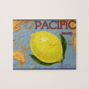 Vintage-Fruchtkisten-Etiketten-Kunst Pacific Lemon