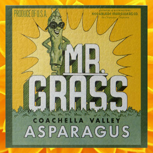 Vintage-Fruchtkisten-Etikettenkunst Herr Grass Spa