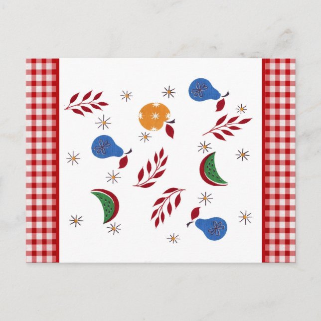 Vintage Fruchtsaftkarte Postkarte (Vorderseite)