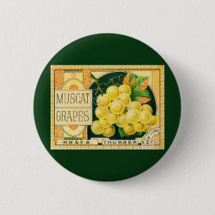 Vintage-Fruchtschachtel-Etikettenkunst, Muskat-Tra Button