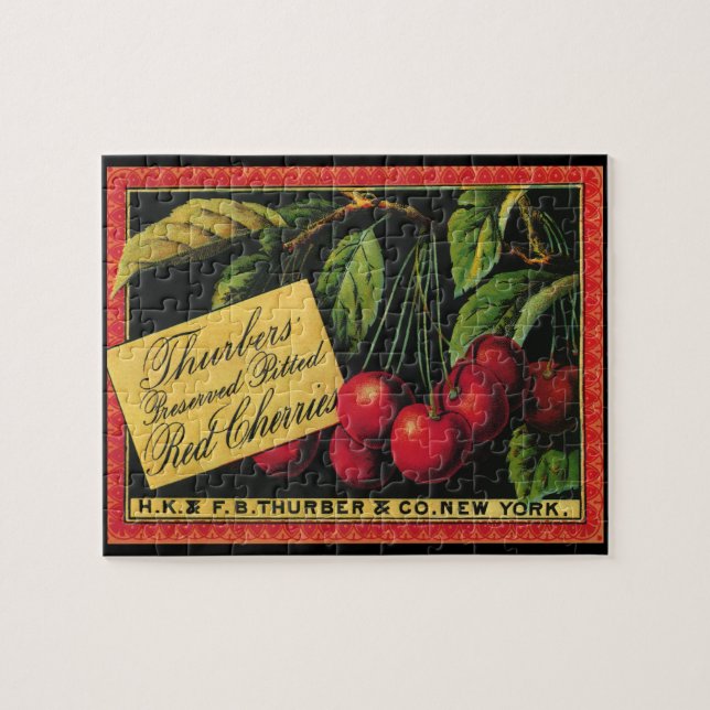 Vintage-Fruchtschachtel-Etikettenkunst, Thurber-Ki (Horizontal)