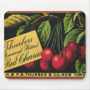 Vintage-Fruchtschachtel-Etikettenkunst, Thurber-Ki Mousepad
