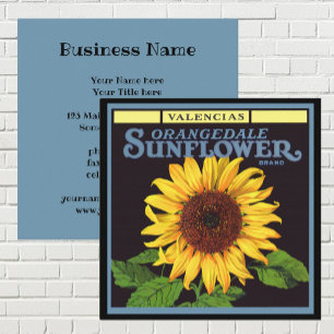 Vintage-Fruchtschachtel-Label-Kunst Orangedale Son Quadratische Visitenkarte