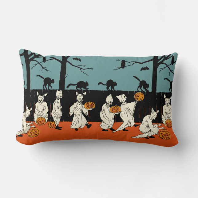 Vintage frühe 1900s Halloween "Spooks auf Parade " Lendenkissen (Vorderseite)