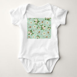 Vintage Frühjahrsblüte-Blume Muster Baby Strampler