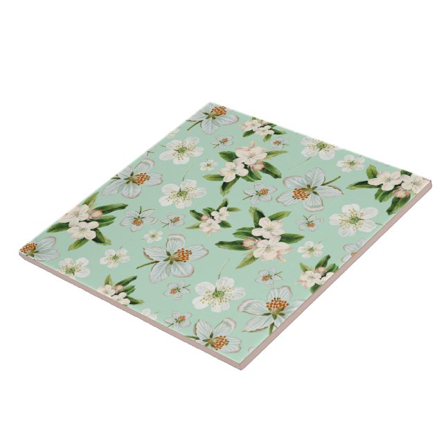Vintage Frühjahrsblüte-Blume Muster Fliese (Seite)