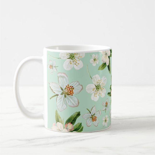 Vintage Frühjahrsblüte-Blume Muster Kaffeetasse (Links)