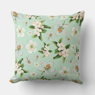 Vintage Frühjahrsblüte-Blume Muster Kissen