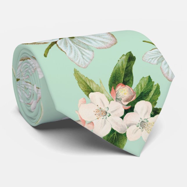Vintage Frühjahrsblüte-Blume Muster Krawatte (Gerollt)