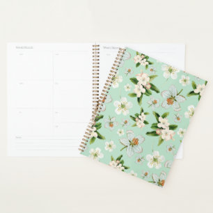 Vintage Frühjahrsblüte-Blume Muster Planer