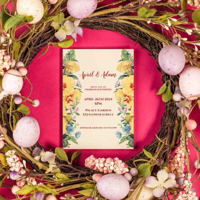 Vintage Frühjahrsblütenhochzeit Einladung (Von Creator hochgeladen)