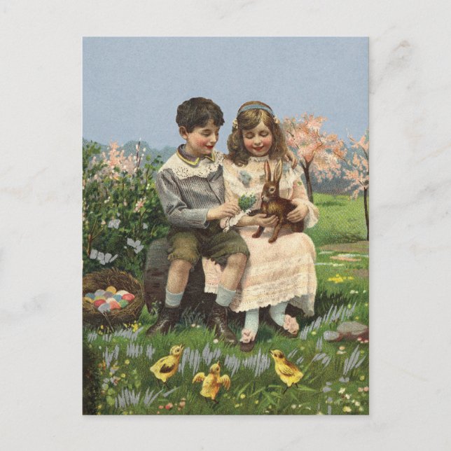 Vintage Frühjahrspostkarte Postkarte (Vorderseite)