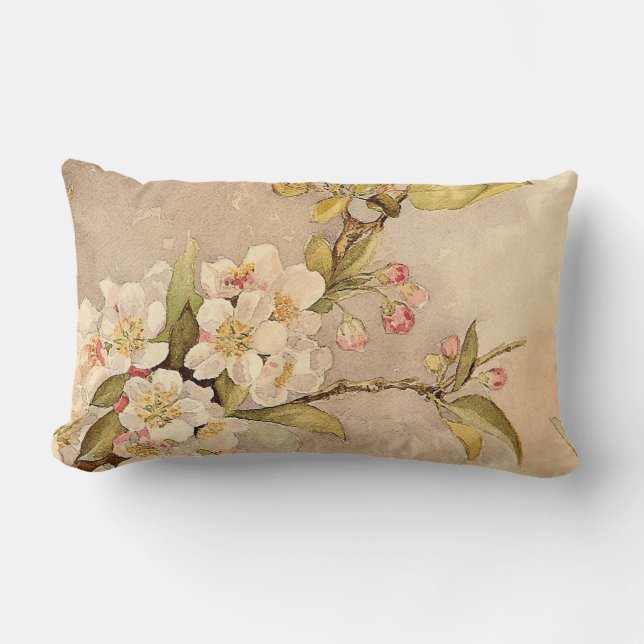 Vintage Frühlings-Blüten Lendenkissen (Vorderseite)