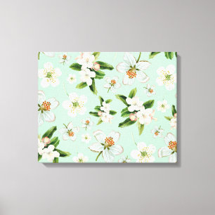 Vintage Frühlingsblüten Muster Leinwanddruck