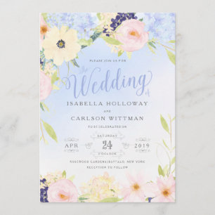 Vintage Frühlingshochzeit Einladung