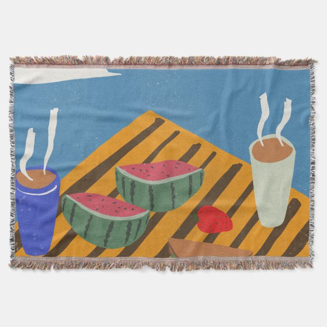 Vintage Frühstück Picknick Decke (Vorderseite)