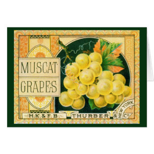 Vintage Fruit Crate Art Étiquette, Raisins de Masc