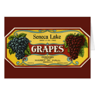 Vintage Fruit Crate Art Étiquette, Seneca Lake Gra