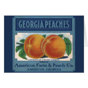 Vintage Fruit Crate Étiquette Art, Georgia Peaches
