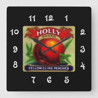 Vintage Fruit Crate Étiquette Holly - horloge mura