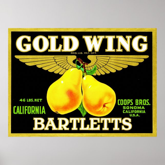 Vintage Fruit Crate Label Poster (Vorne)