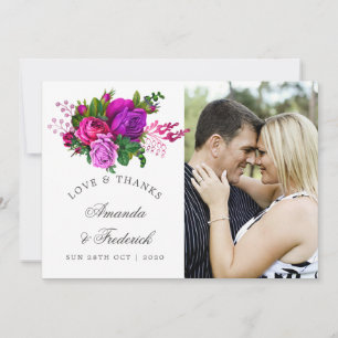 Vintage Fuchsia et pourpre Shabby Mariage Merci