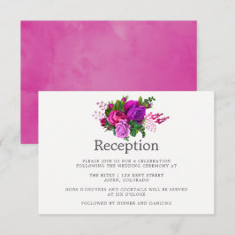 Vintage Fuchsia & Lila Shabby Hochzeitsempfehlung Einladung