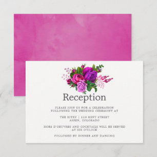 Vintage Fuchsia- und Lila-Shabby-Hochzeitsempfang Einladung