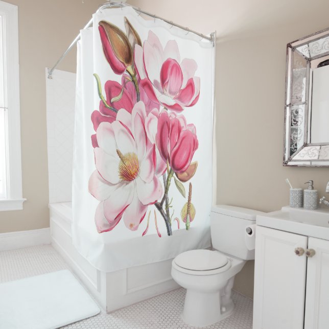 Vintage Fuchsienblüte Duschvorhang (Beispiel)
