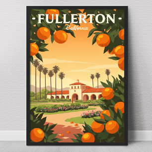 Vintage Fullerton Kalifornien Poster