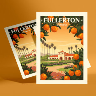 Vintage Fullerton Kalifornien Postkarte