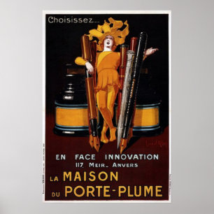 Vintage Füllfederhalter-Anzeige Poster