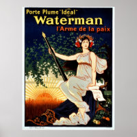 Vintage Füllfederwerbung für Wassermann