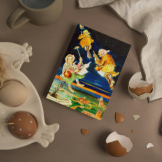 Vintage Fun Swedish Easter Witches Jenny Nyström Feiertagspostkarte