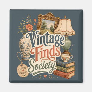 Vintage-Funde Cottagecore-Schätze Blau Magnet