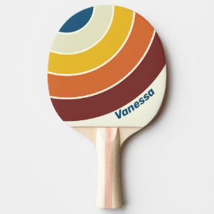 Vintage Fünf-Kreis-Streifen mit Namen Tischtennis Schläger