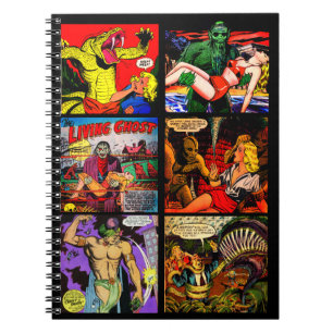 Vintage Fünfzigerjahre Horror-Comic-Kunst-Platten Notizblock