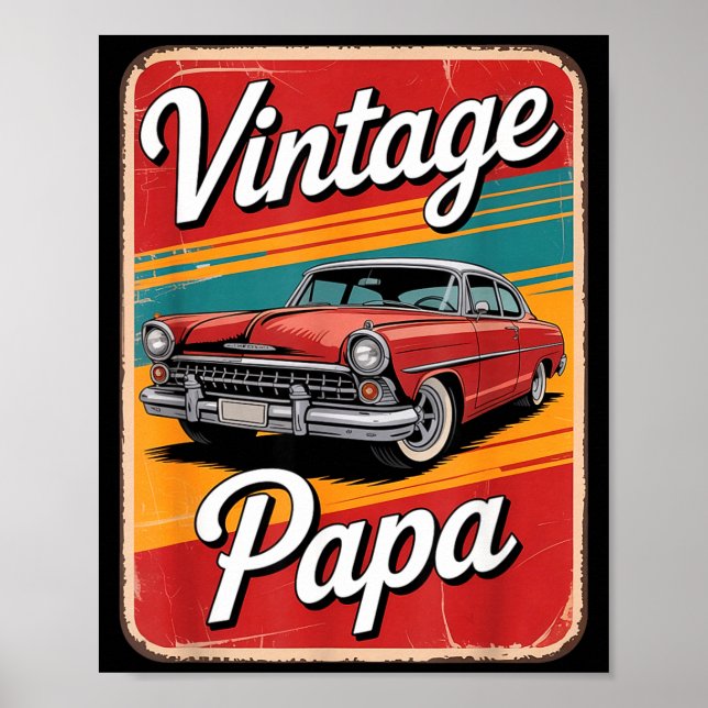 Vintage Funny Papa  Poster (Vorne)