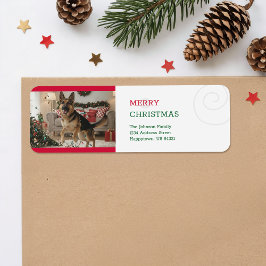 Vintage Funny Pet Photo Christmas  Return Address